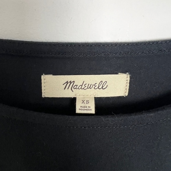 Madewell Shoulder Tee In Black Boxy Drapey Minimalist Versatile Relaxed Top XS - Picture 10 of 11